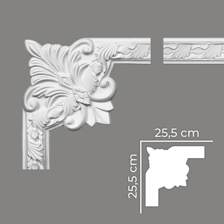 Klasyczny biały narożnik ozdobny ścienny