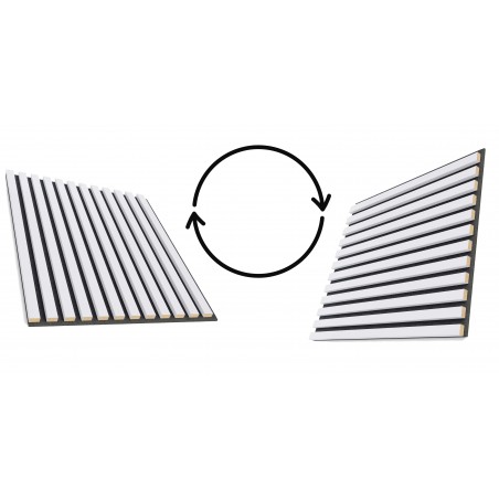 panele akustyczne z lameli biały mat