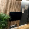 Panel ścienny 3D lamele na filcu do sypialni - dąb artisan