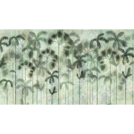 Zielona fototapeta tropikalna na wymiar w drzewa palmowe