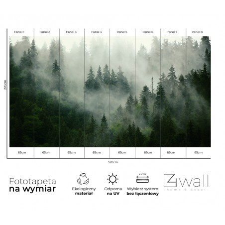 fototapeta las we mgle na wymiar