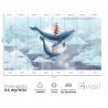 Niebieska morska fototapeta wieloryb dla dzieci dla chłopca