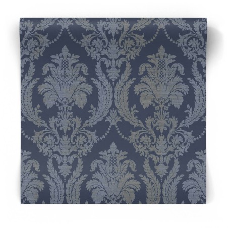 granatowa tapeta ornamenty do pokoju