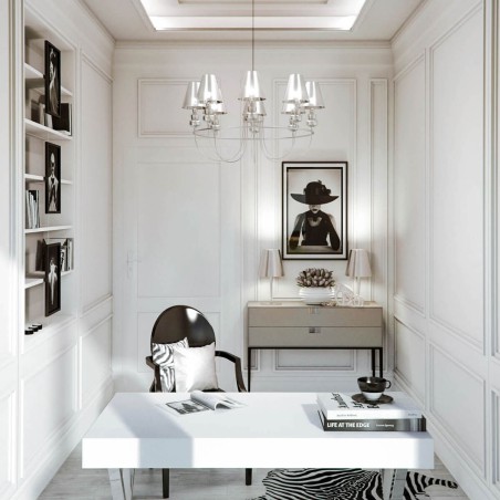 Stylowe biuro wykończone sztukaterią