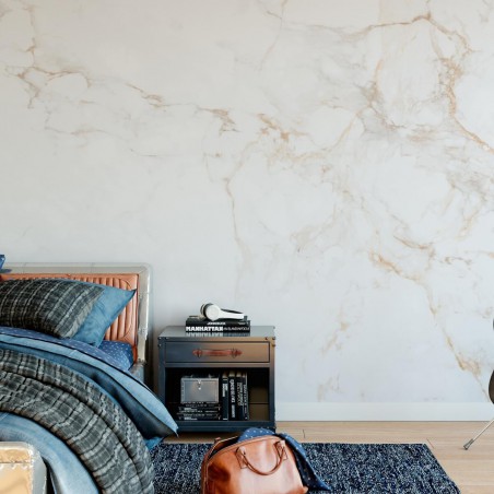 Fototapeta w sypialni imitująca marmur