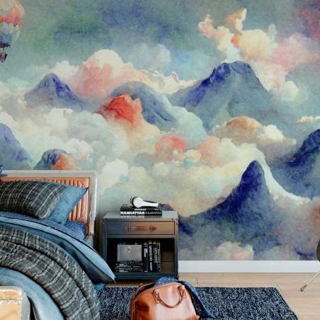 Fototapeta kolorowa z widokiem gór