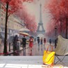Fototapeta paryska uliczka z widokiem na wieżę Eiffle'a