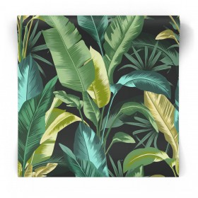 tropikalna tapeta w liście do salonu