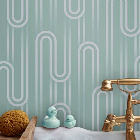 miętowa tapeta do kuchni