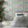 kolorowa tapeta dziewczęca w kwiaty do sypialni