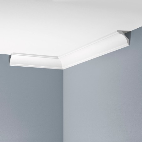 biała gładka listwa sufitowa  LGG-15 Creativa