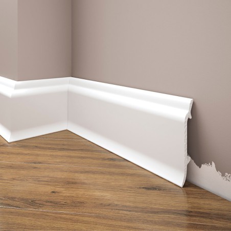 biała listwa przypodłogowa maskująca kabel LPC-16 