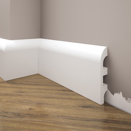 gładka biała listwa przypodłogowa LPC-19F