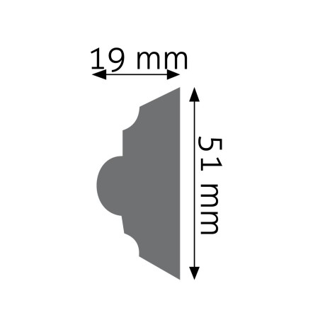 modna elastyczna biała listwa ścienna LNZ-04F
