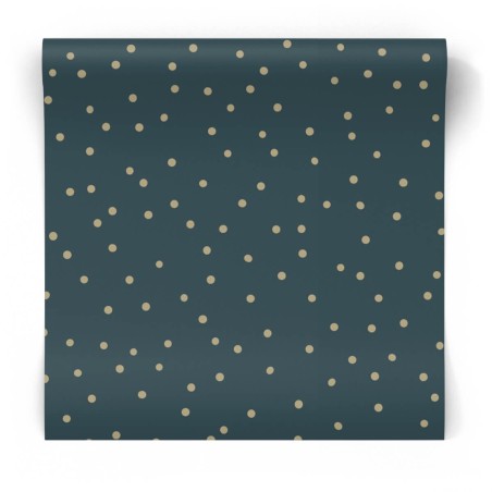 granatowa tapeta w kropki 139276