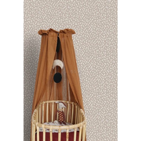 różowa tapeta w kropki do pokoju dziewczynki 139255