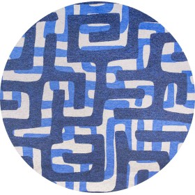 Okrągły niebieski dywan do pokoju nastolatka