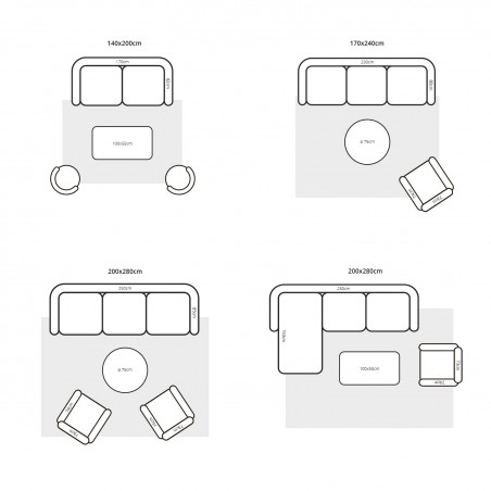 Czarny dywan do salonu 9200
