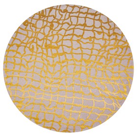 Okrągły złoty dywan 3D do salonu