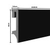 Czarna przypodłogowa listwa ESPUMO ESP206 - 8 cm - VOX