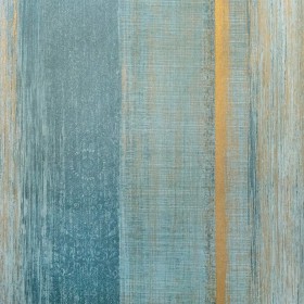 Niebieska tapeta w pasy ze złotem do pokoju 2