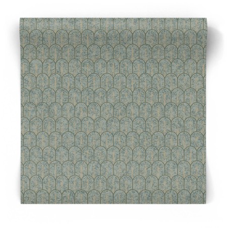 Niebieska tapeta ornamenty do salonu