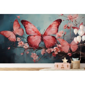 Fototapeta malowane motyle...