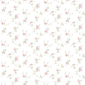 Biała tapeta w kwiatki do salonu 2