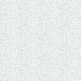 Biała tapeta w niebieskie kwiaty 2