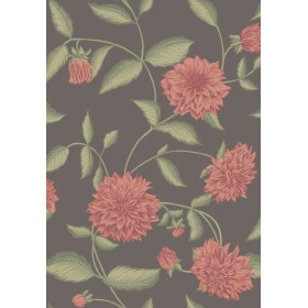 Czarna tapeta w czerwone kwiaty do pokoju 2