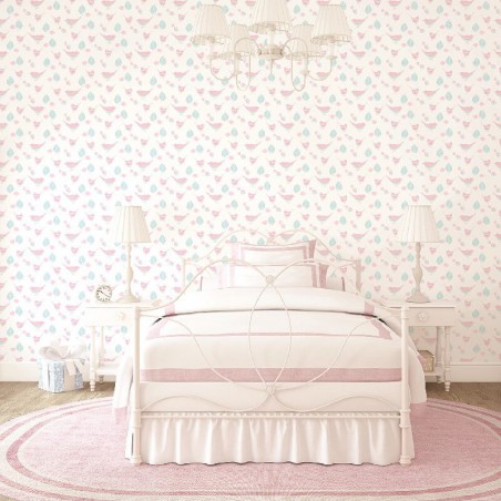 Różowa tapeta dziecięca dla dziewczynki