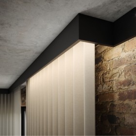 Czarna listwa karniszowa maskująca LED LK-01