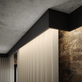 Czarna elegancka maskownica karnisza LED LK-03