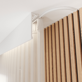 Zakończenie szyny karniszowej łukiem