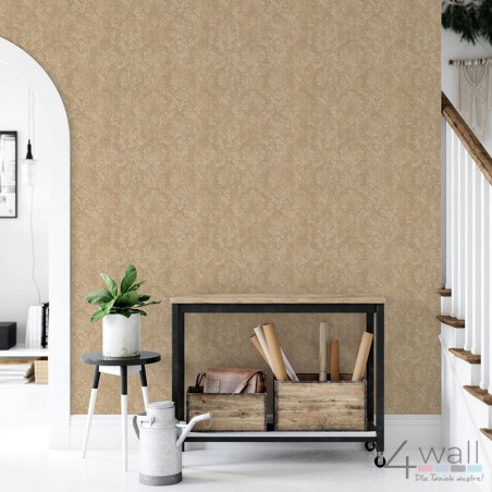 Tapeta postarzany ornament aranżacja