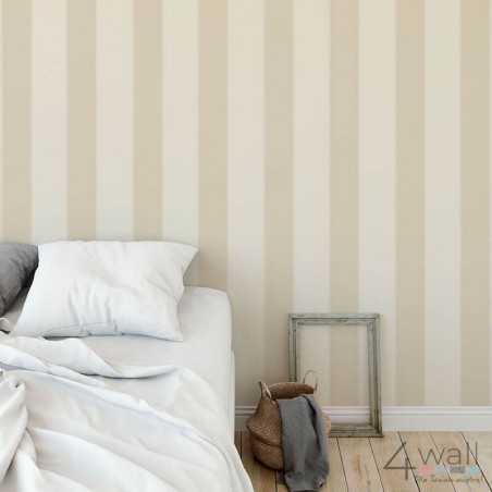 Tapeta w szaro beżowe pasy