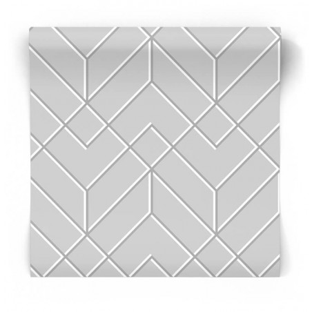 Szara tapeta geometryczna w linie 106155