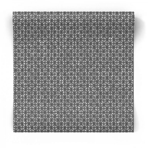 Czarna tapeta w srebrne wzory 3D 104950